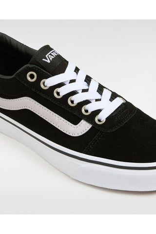 Schwarze Turnschuhe mit Obermaterial aus Vans Ward-Leder
