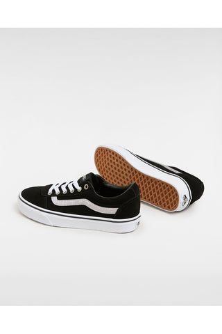 Schwarze Turnschuhe mit Obermaterial aus Vans Ward-Leder
