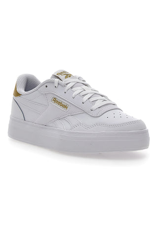 Weiße Turnschuhe mit goldenen Details Reebok Court Advance Bold