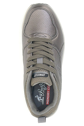 Australische AU32W111 AIR PLUS Metallic-Grau-Sneaker mit Memory-Komfort