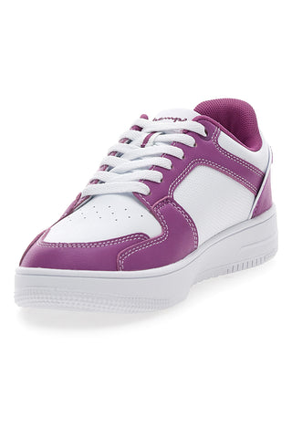 Weiße und lila Sneakers mit seitlichem Logo Champion RD18 2 LOW