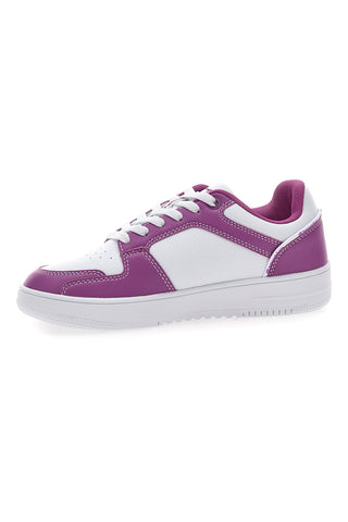 Weiße und lila Sneakers mit seitlichem Logo Champion RD18 2 LOW