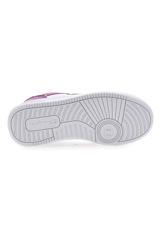 Weiße und lila Sneakers mit seitlichem Logo Champion RD18 2 LOW