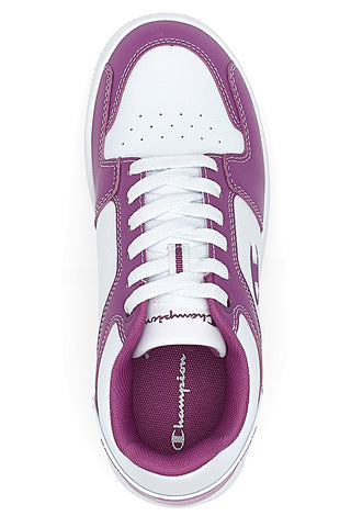 Weiße und lila Sneakers mit seitlichem Logo Champion RD18 2 LOW