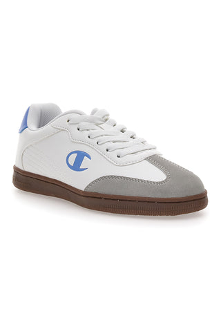 Weiße Sneakers mit blauem Logo und Gummisohle CHAMPION PRESTIGE MIX MATERIAL