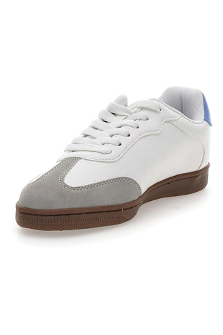 Weiße Sneakers mit blauem Logo und Gummisohle CHAMPION PRESTIGE MIX MATERIAL