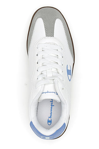 Weiße Sneakers mit blauem Logo und Gummisohle CHAMPION PRESTIGE MIX MATERIAL