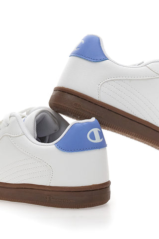 Weiße Sneakers mit blauem Logo und Gummisohle CHAMPION PRESTIGE MIX MATERIAL