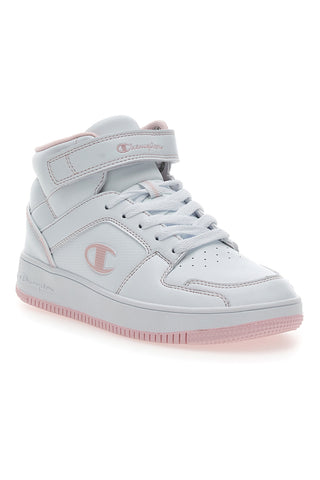 Champion – Weiße und rosa Sneakers mit Klettverschluss RD18 2 MID G GS