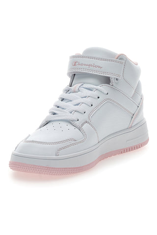 Sneakers Bianche e Rosa Con Strappo Champion RD18 2 MID G GS