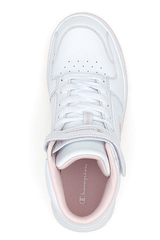 Sneakers Bianche e Rosa Con Strappo Champion RD18 2 MID G GS