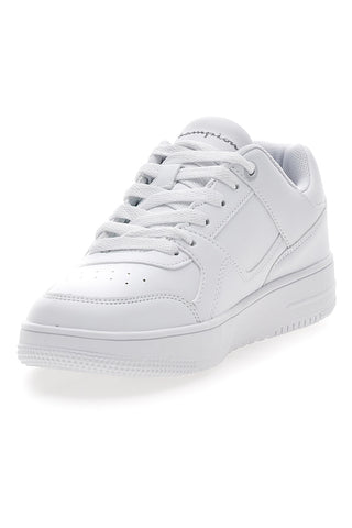 Weiße Sneakers mit silbernem Seitenlogo CHAMPION RD18 LOW G GS