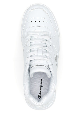 Weiße Sneakers mit silbernem Seitenlogo CHAMPION RD18 LOW G GS