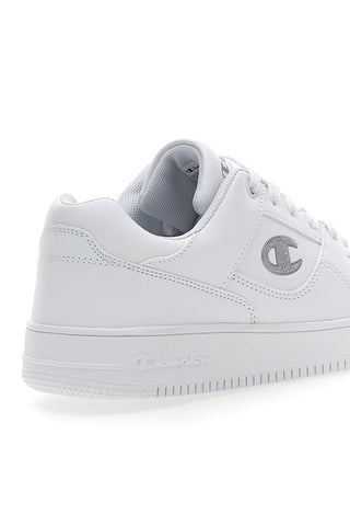 Weiße Sneakers mit silbernem Seitenlogo CHAMPION RD18 LOW G GS