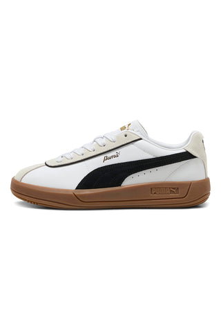 Puma – Club Klassika – Weiße Sneakers mit Kontrastsohle