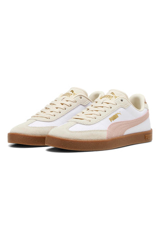 Sneakers Bianche e Rosa con Dettagli in Pelle PUMA Club II Era CV Jr