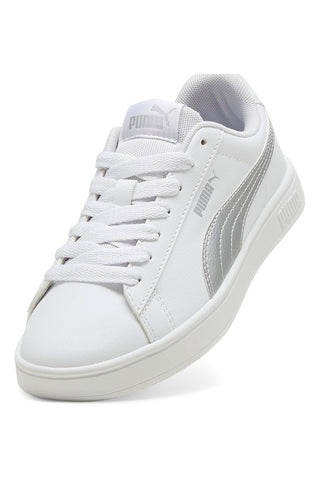 Sneakers Bianche con Logo Argento PUMA RICKIE CLASSIC JR