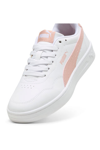 Puma – Court Lally JR – Weiße und rosa Schnürsneaker