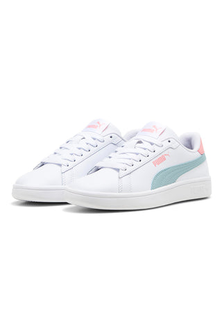 Puma – Smash 3.0 L Jr – Weiße und blaue Turnschuhe