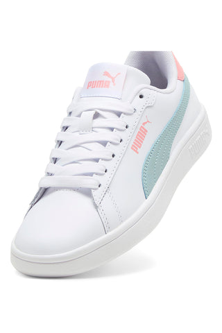 Puma – Smash 3.0 L Jr – Weiße und blaue Turnschuhe