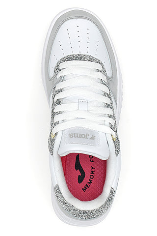 Sneakers Bianche e Grigie con Glitter e Tomaia Traforata JOMA C.CAVA LADY 2523