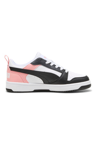 Sneakers bianche, nere e rosa Puma Rebound V6 Lo