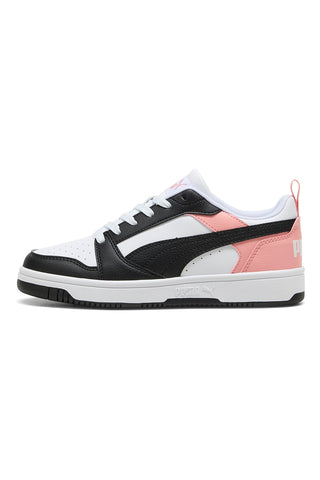 Puma Rebound V6 Lo – Sneaker in Weiß, Schwarz und Pink