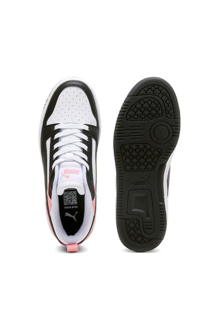 Sneakers bianche, nere e rosa Puma Rebound V6 Lo
