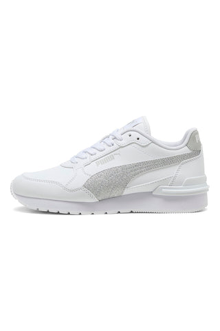 Weiße Sneaker mit silbernem Glitzer Puma ST Runner v4 SL Glitter Jr