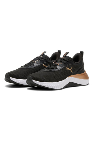 Puma Softride Sera Wns – Schwarze Sneakers mit goldenen Details und Softride-Sohle
