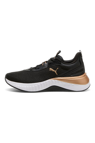 Puma Softride Sera Wns – Schwarze Sneakers mit goldenen Details und Softride-Sohle