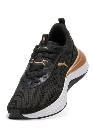 Puma Softride Sera Wns – Schwarze Sneakers mit goldenen Details und Softride-Sohle