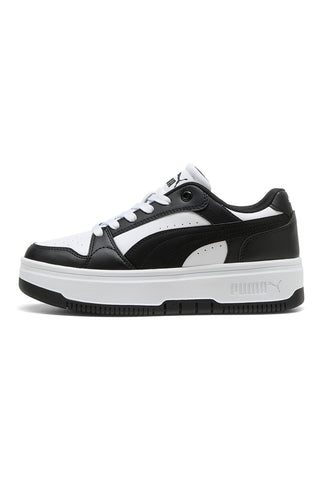 Sneakers bianche e nere platform Puma Rebound Femme Low