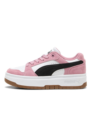 Puma – Rebound Femme Low SD – Sneaker in Rosa und Weiß mit weicher Sohle und Plateausohle