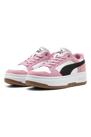 Sneakers rosa e bianche suola flatform Rebound Femme Low SD SoftFoam Puma