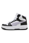 Sneakers alte bianche e nere suola flatform Rebound Femme Mid Puma