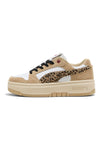 Puma Rebound Femme Low Animal Schuhe aus beigefarbenem Wildleder mit Animal-Details