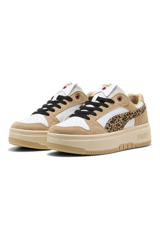 scarpe beige con dettagli animalier in suede Puma Rebound Femme Low Animal