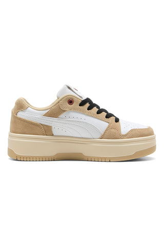 scarpe beige con dettagli animalier in suede Puma Rebound Femme Low Animal