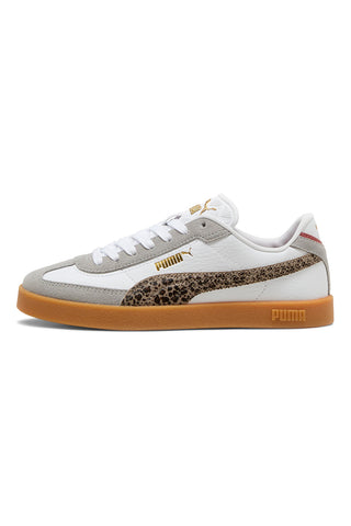 Sneakers bianche e grigie con dettagli animalier suola beige Puma Club II Era Animal Flair