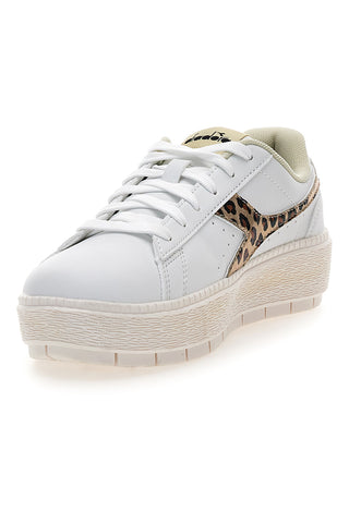 Weiße Diadora Jace Jungle Sneaker mit Animal-Print