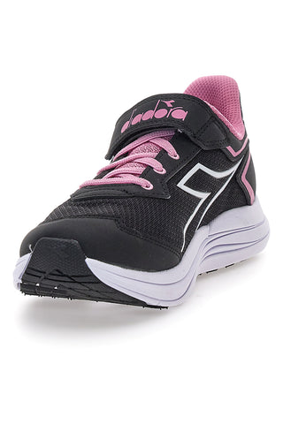 Diadora Snipe 3 JR – schwarze sportliche Sneakers mit rosa Details