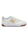 New Balance BBW80POR Damen-Lederschuhe in Off-White mit Kontrastlogo
