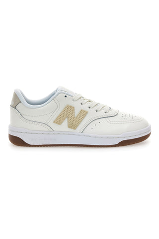Scarpe da donna off white in pelle con logo a contrasto New balance BBW80POR