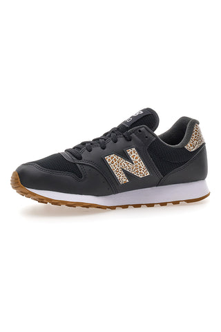 New Balance 500 – Schwarze Sneaker mit Leopardendetails