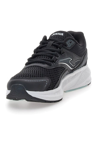 Joma Vitality Lady 2501 Schwarze Mesh-Laufschuhe mit hellblauer Sohle