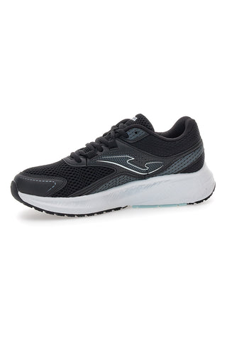 Joma Vitality Lady 2501 Schwarze Mesh-Laufschuhe mit hellblauer Sohle