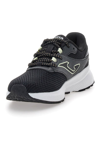 Joma Meta Lady 2501 Schwarze Mesh-Laufschuhe mit weißer Sohle