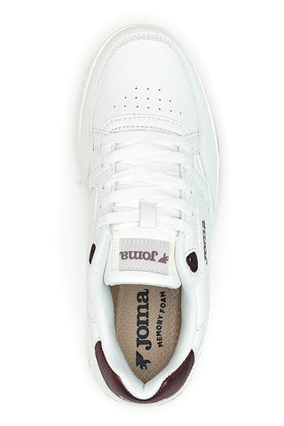 Joma CStadium Lady 2520 Weiße Tennis-Sneaker mit burgunderfarbenen Details
