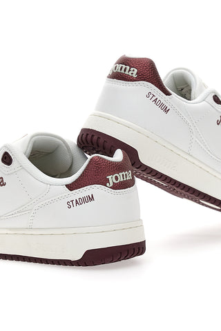 Joma CStadium Lady 2520 Weiße Tennis-Sneaker mit burgunderfarbenen Details
